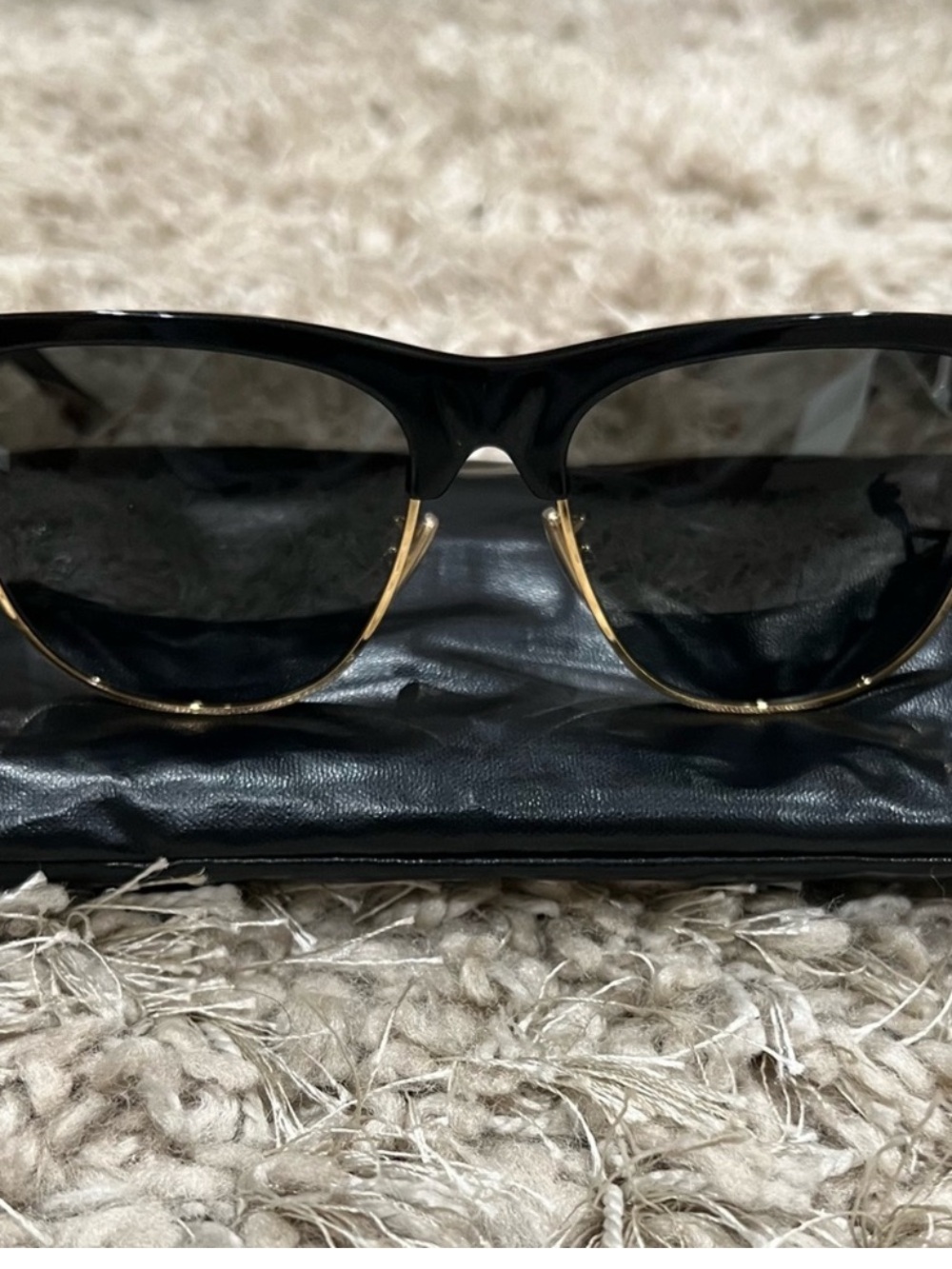 Celine Black Sunglasses with Gold Accents